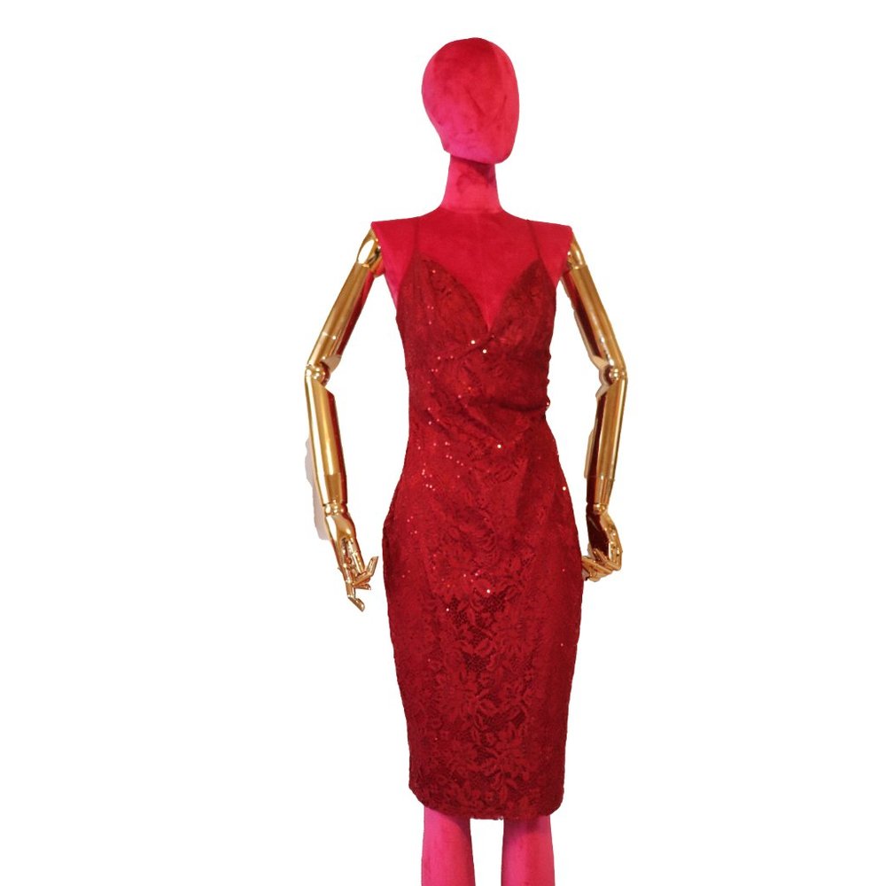 Lulus red medium lace dress - Picture 3 of 10